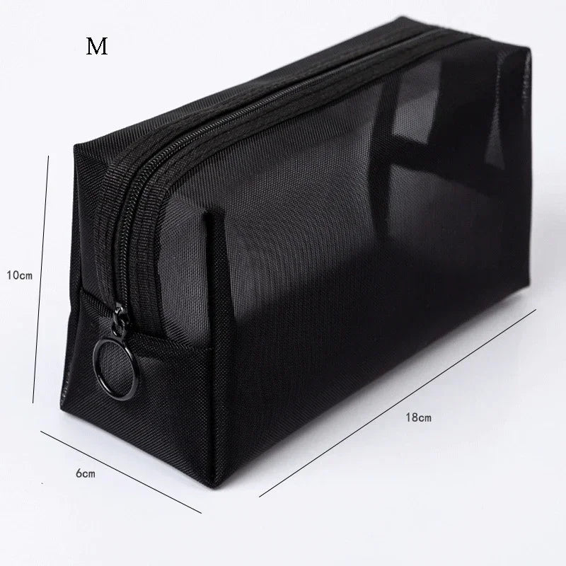 Breathable Mesh Makeup Bag Organizer - Multi-Purpose Travel Toiletry Pouch