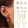 Moon-Shaped Stainless Steel Flatback Earrings