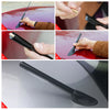 Five images showing the use and design of a universal carbon fiber short radio antenna for cars.