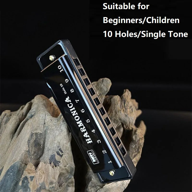 10-Hole Chromatic Harmonica in C - Beginner-Friendly with Carry Case