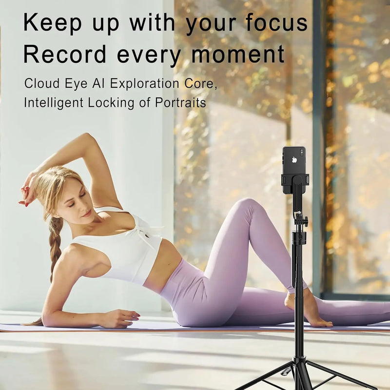 AI Face-Tracking Selfie Stick Tripod with Bluetooth Remote