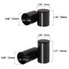 Black magnetic docking hardware cover kit showing various sizes and dimensions of cylindrical components.
