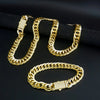 Gold-Plated Cuban Chain Jewelry Set