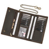 Vintage Leather Bifold Wallet with Metal Chain