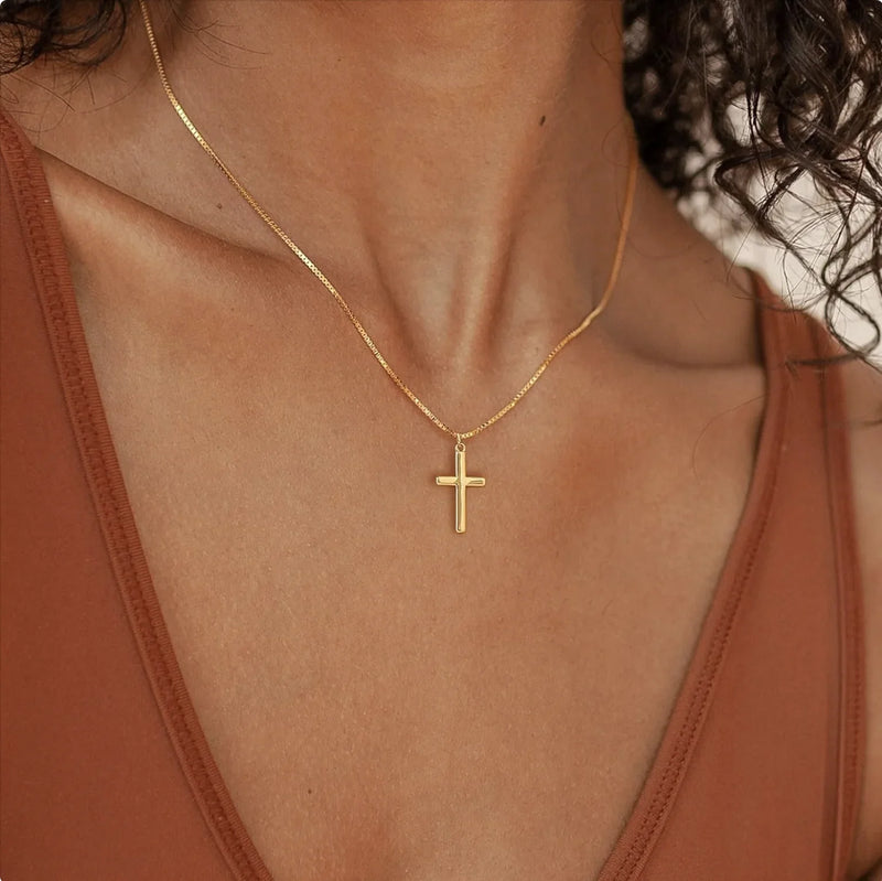 14K Gold-Plated Cross Pendant Necklace