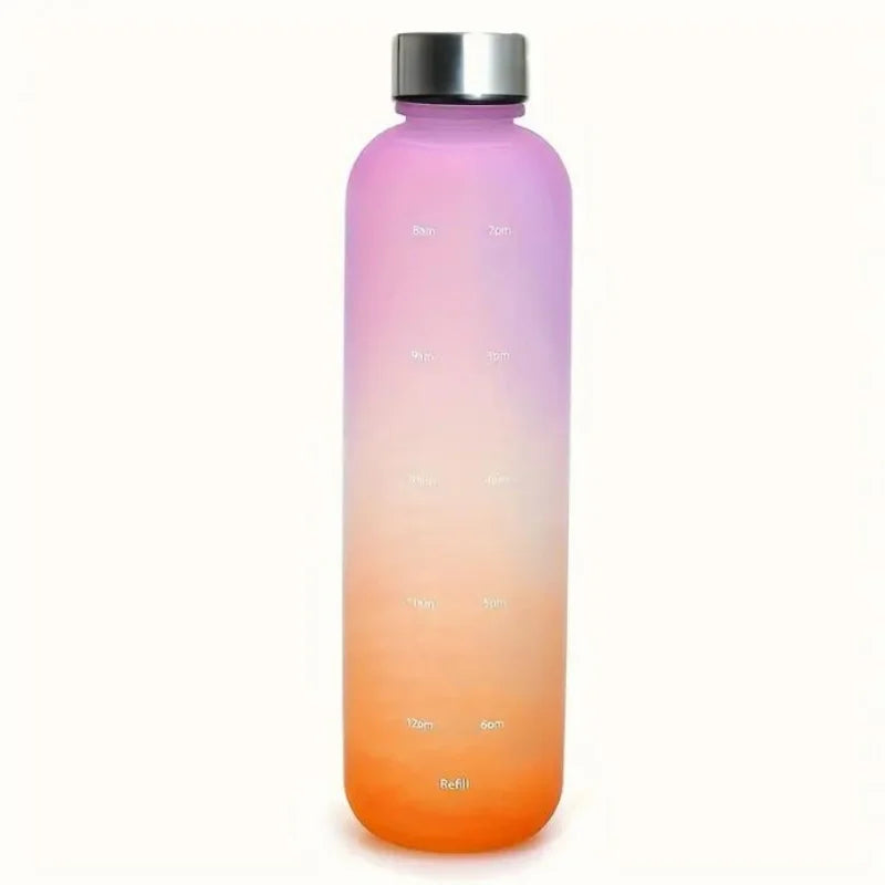 Botella de Agua Deportiva con Gradiente y Marcas de Medición