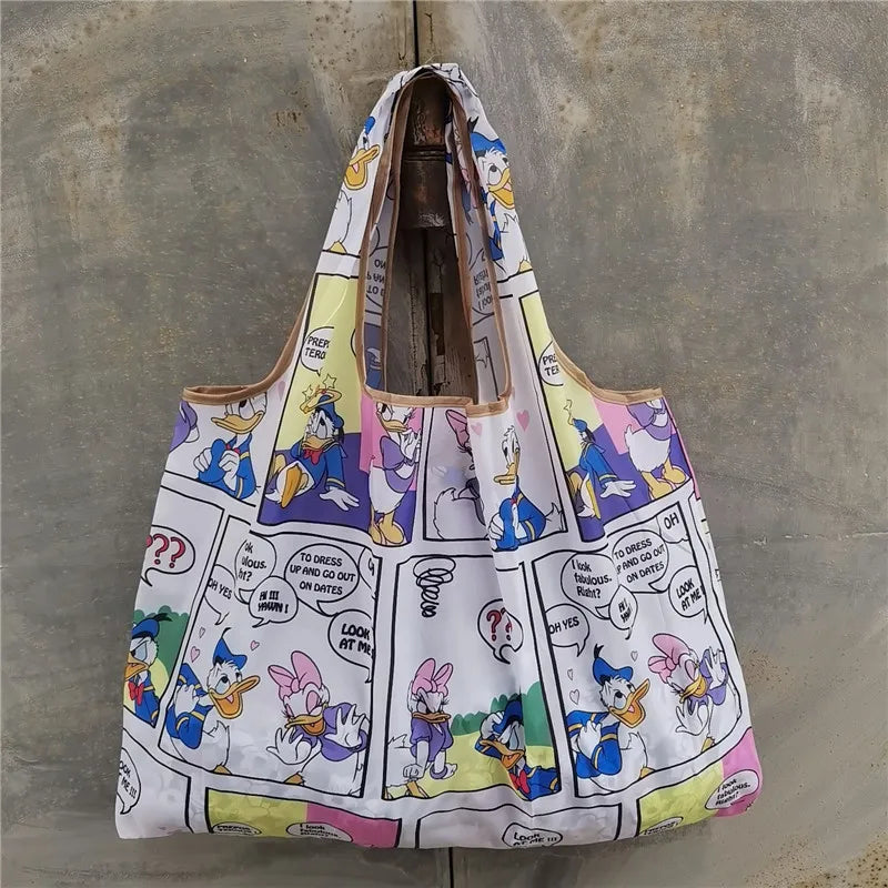 Foldable Eco-Friendly Shopping Bag with Cartoon Print
