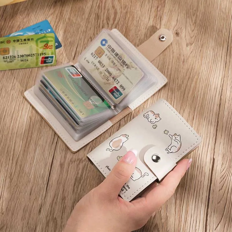 Cartoon Cat Card Holder Wallet with Anti-Theft RF Blocking