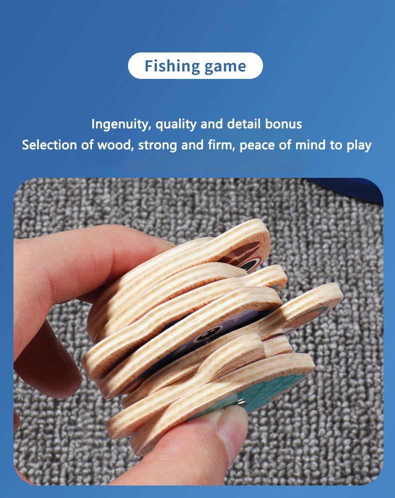 Montessori Wooden Magnetic Fishing Toy for Kids – Educational Marine Life Game