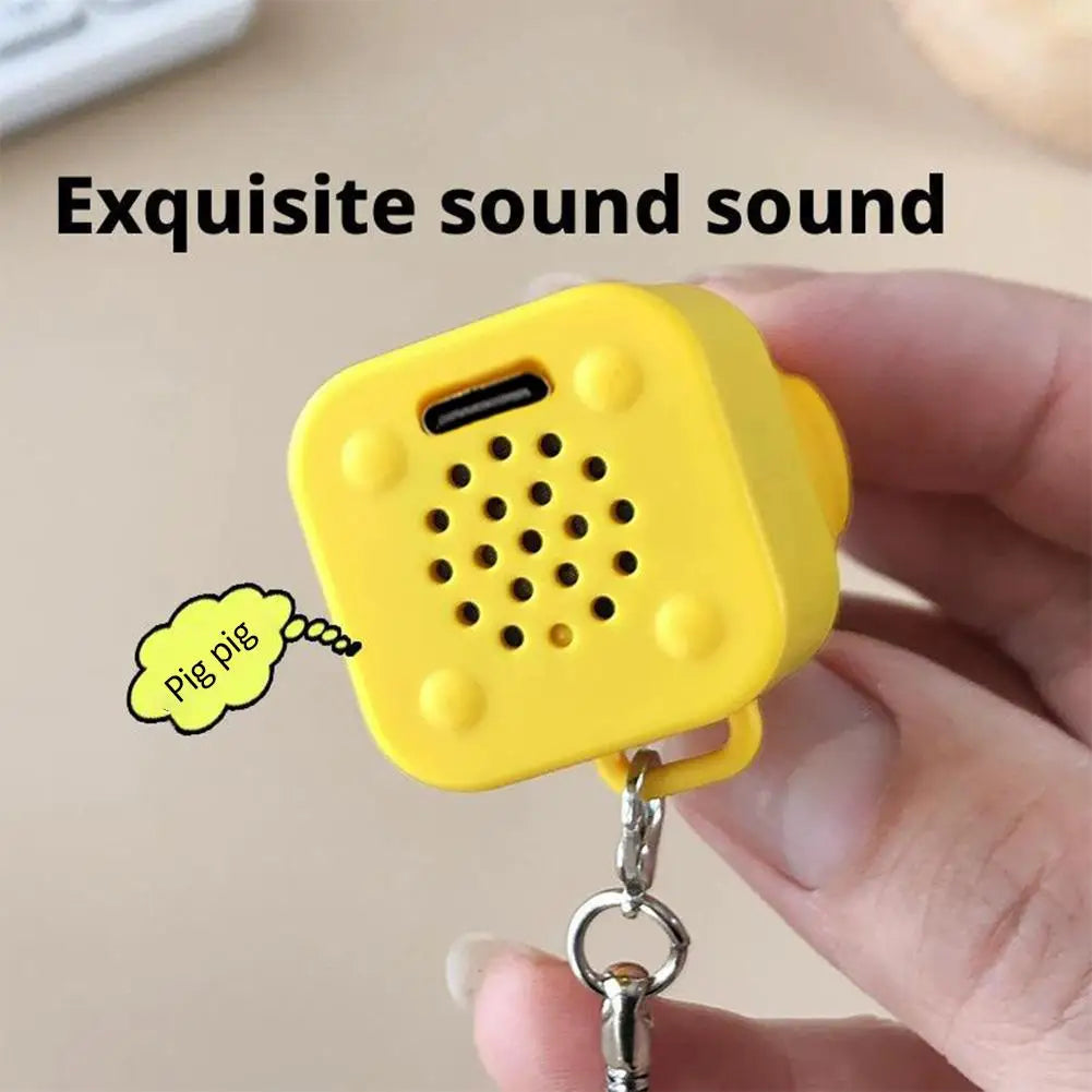 Croaking Frog Fidget Toy Keychain with Sound and LED Lights
