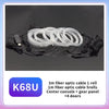 A roll of 3m fiber optic cable and 1m fiber optic cable shown for center console, gear panel, and four doors.