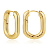 Geometric Gold Plated Huggie Hoop Earrings
