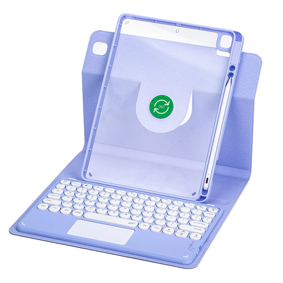 360° Rotating Keyboard Case for iPad with Magnetic Stand
