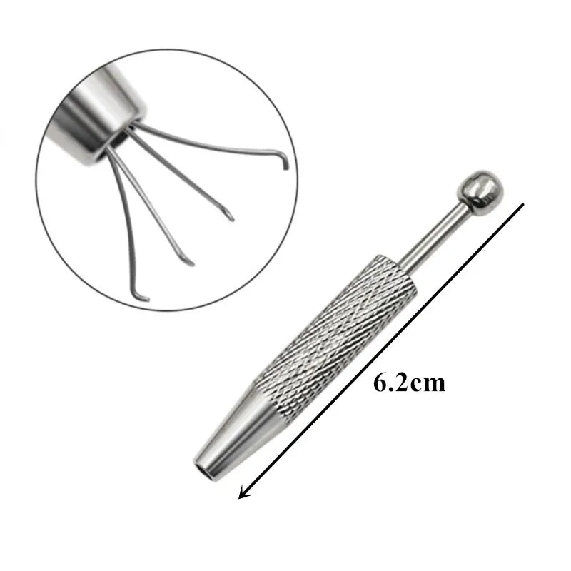 Four-Prong Stainless Steel Jewelry Pick-Up Tool