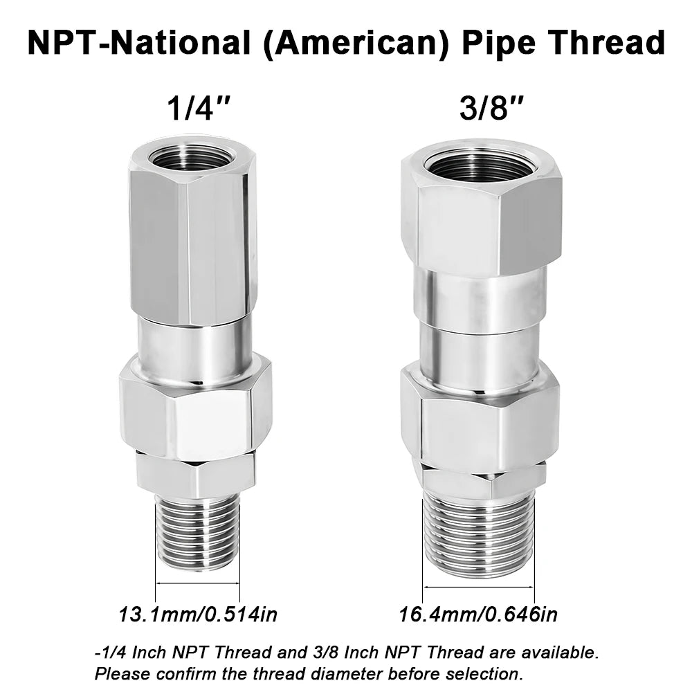360° Rotating High-Pressure Washer Swivel Joint (3/8" & 1/4" NPT)