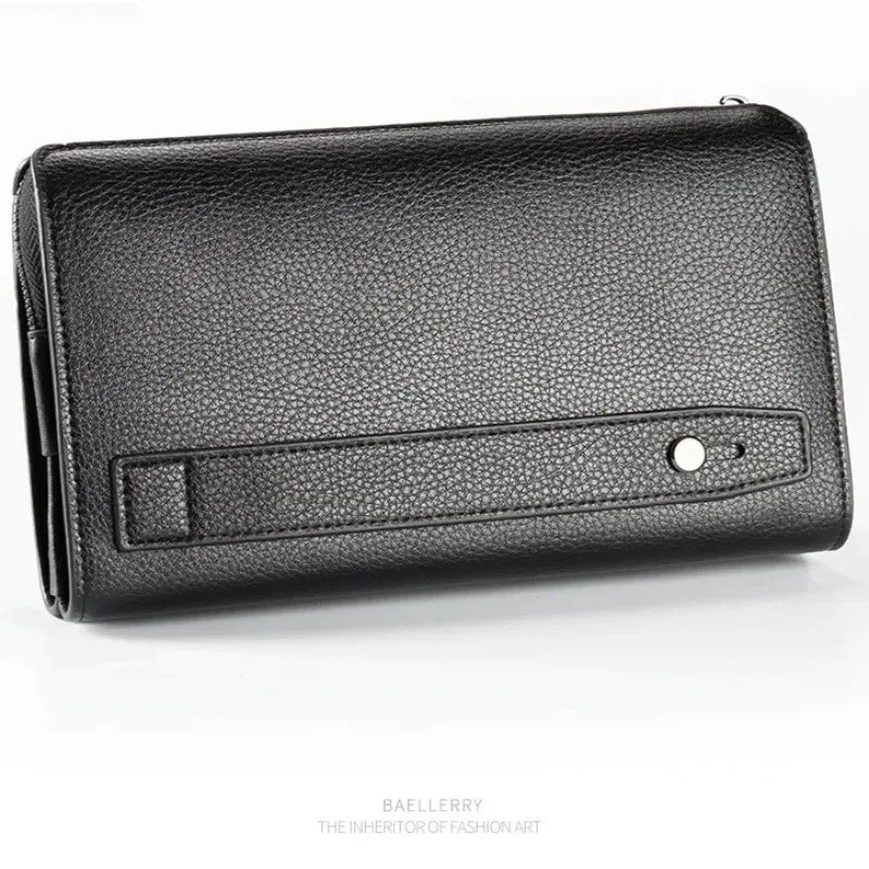 Premium Men's Business Handbag with Large Capacity and Zipper Closure