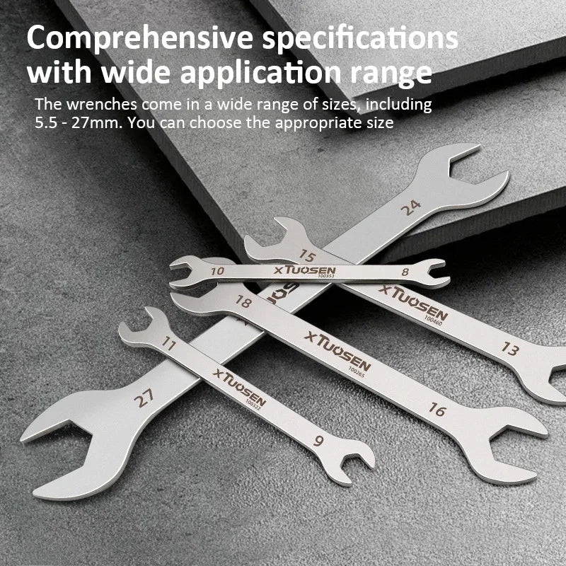 Ultra-Thin Dual-End Open Wrench for Tight Spaces