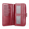 Waxed Leather Long Wallet with Wrist Strap