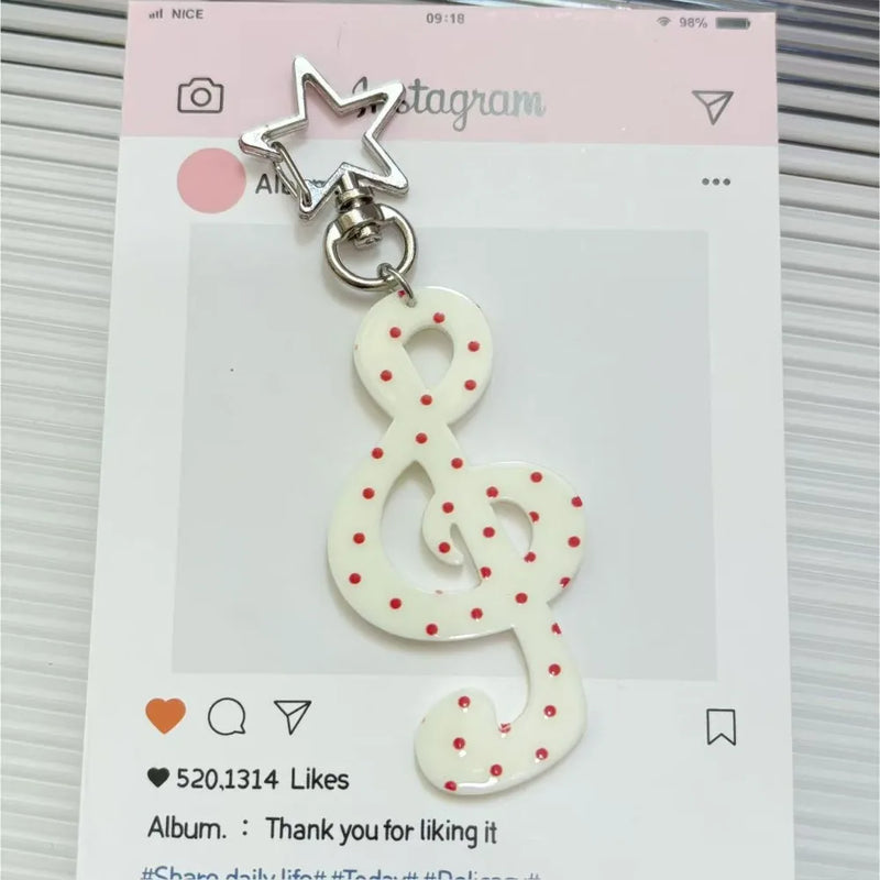 Llavero Acrílico de Nota Musical Kawaii