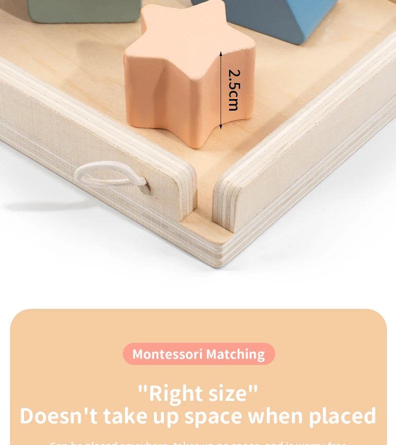 Montessori 4-in-1 Wooden Color Sorting & Shape Matching Box for Toddlers