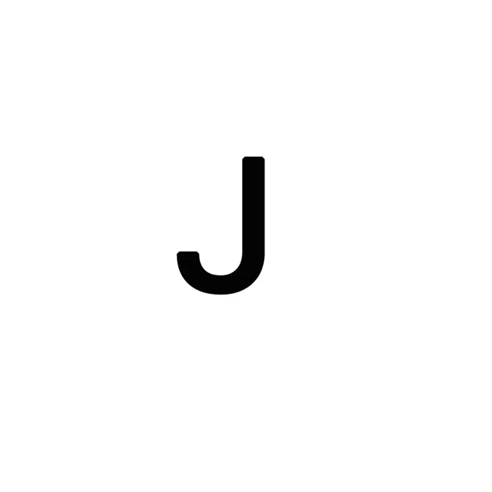 A black capital letter J on a white background.