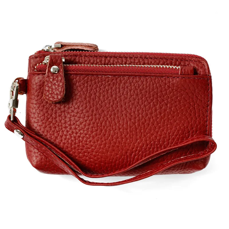PU Leather Wallet with Wrist Strap and Coin Purse