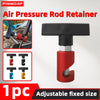 Black air pressure rod retainer with adjustable fixed size and metal clips for hood lift support.