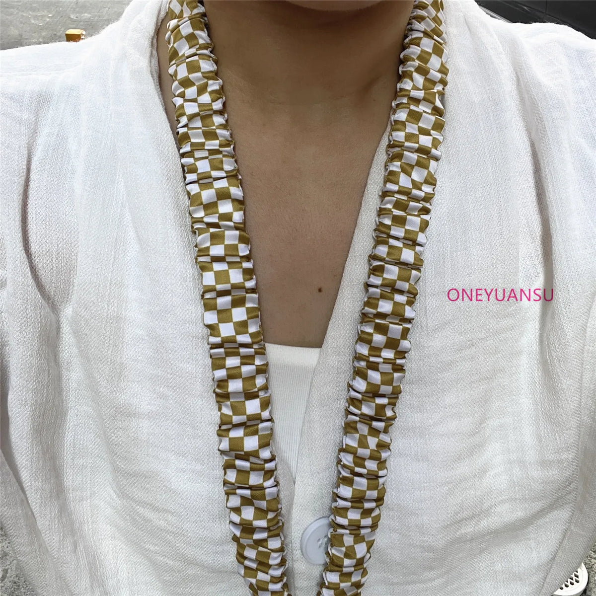 Elegant Gold Keychain Lanyard with Adjustable Neck Strap