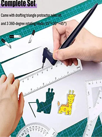 360° Rotating Blade Craft Cutter with 3 Replacement Blades