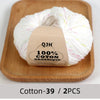 100% Organic Cotton Yarn for Knitting and Crocheting (2-Pack)