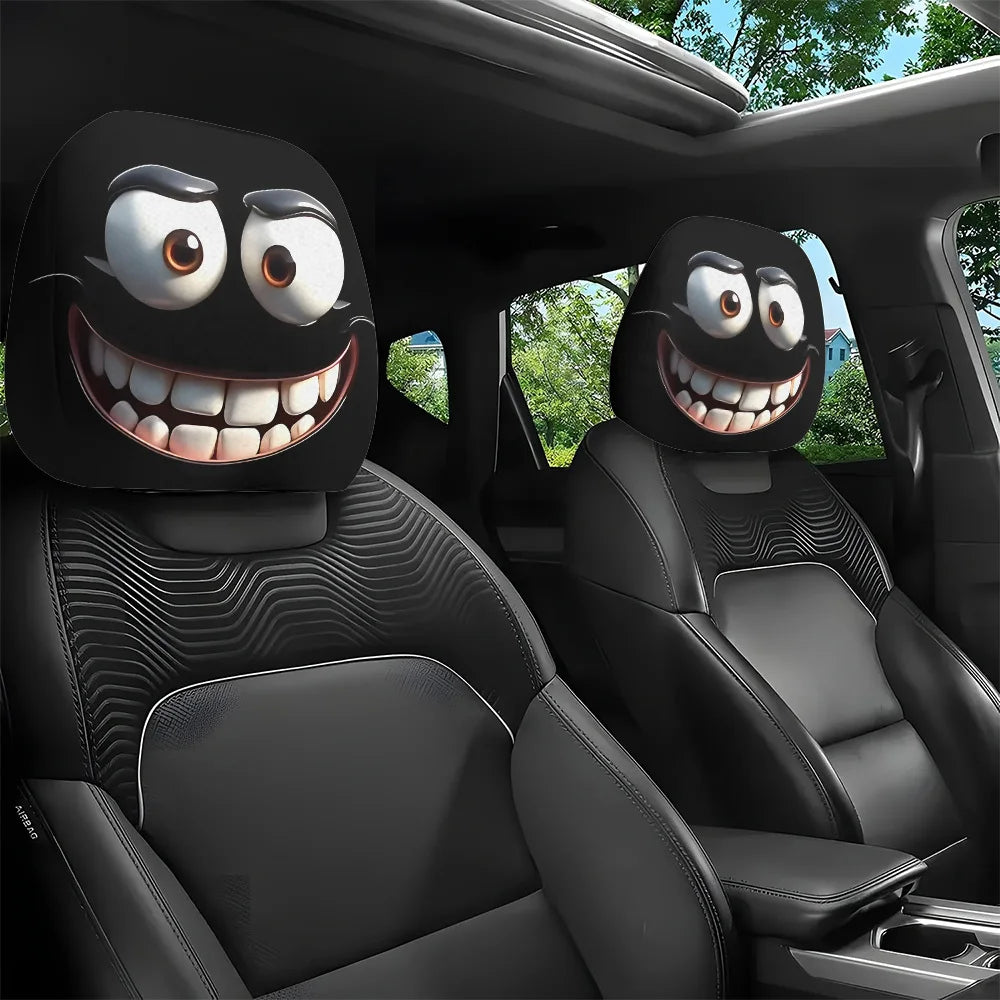 Cartoon Big-Eyed Car Headrest Cover Set (2 Pack)