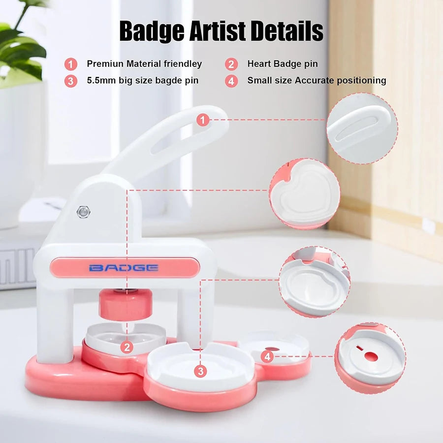 3-in-1 DIY Button Maker and Badge Press Kit