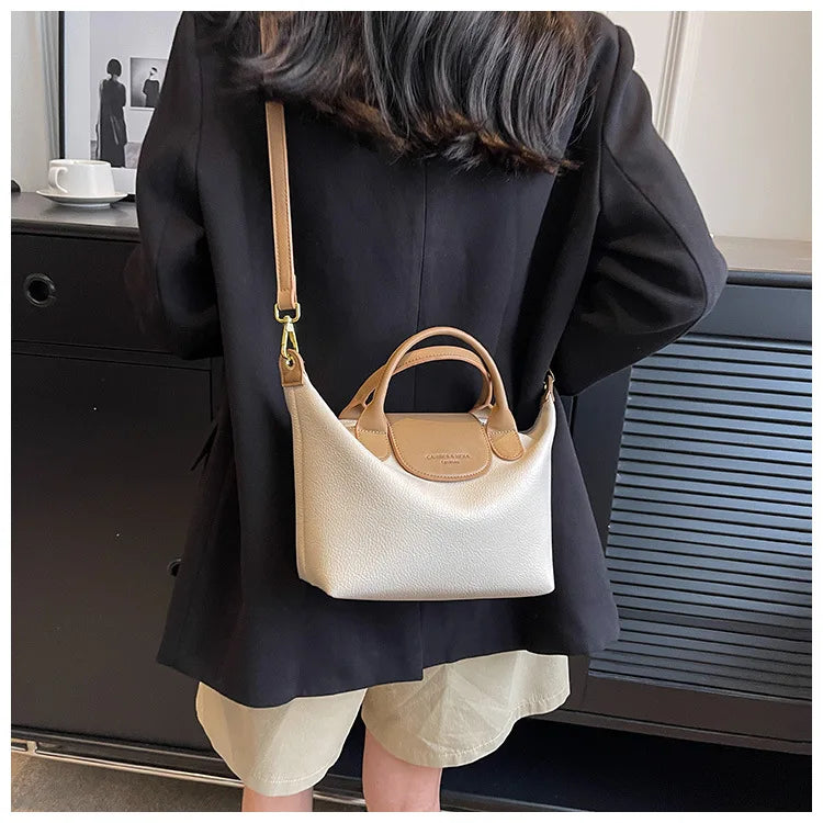 Vintage PU Leather Crossbody Bucket Bag
