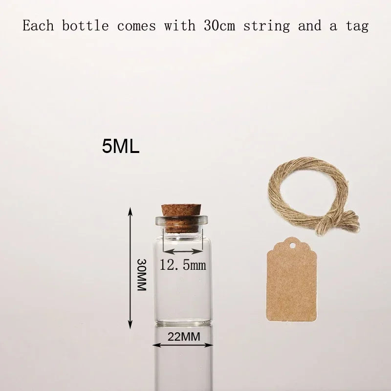 Mini Glass Bottles with Cork Stoppers for DIY Crafts and Gifting