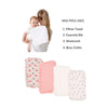Soft Muslin Gauze Burp Cloths with Ruffle Trim (4-Pack)