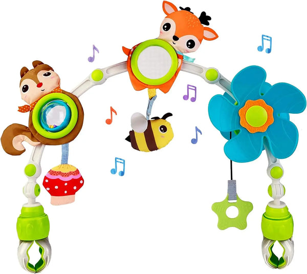 Adjustable Musical Activity Arch Toy for Baby Strollers and Car Seats