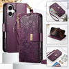 Leather Crossbody Phone Wallet Case with Card Slots & Wrist Strap