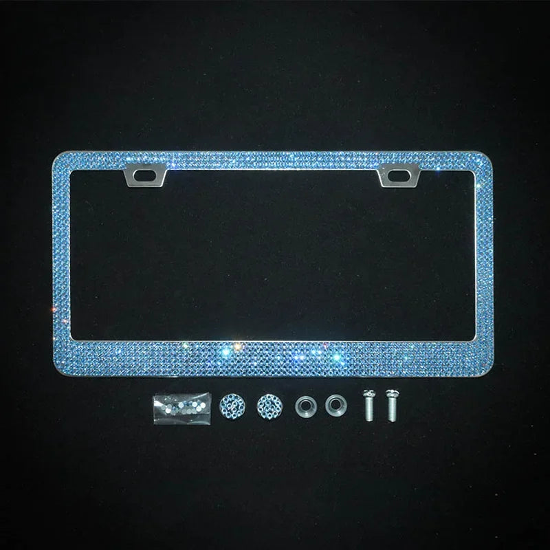 Crystal Rhinestone License Plate Frame for Cars