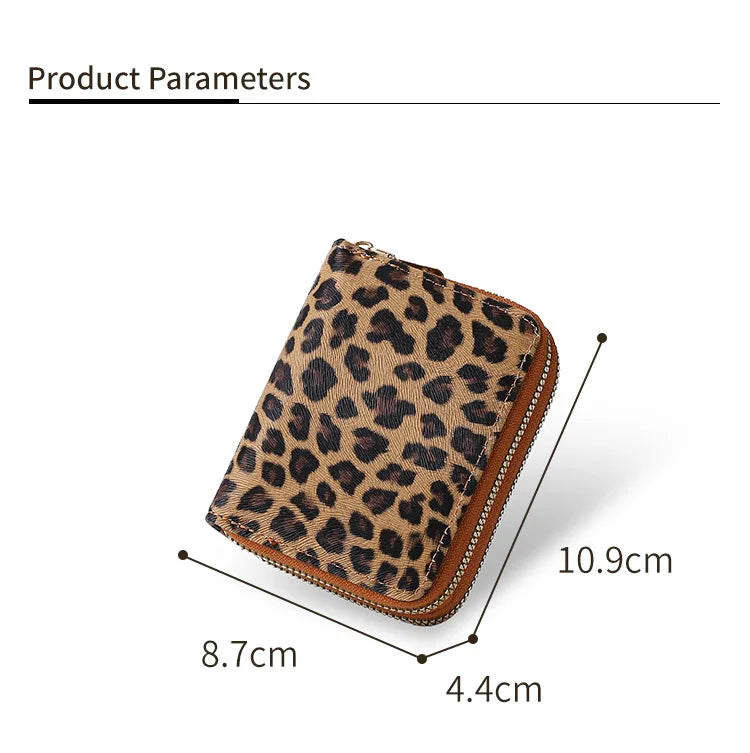 Leopard Print RFID Blocking Compact Wallet
