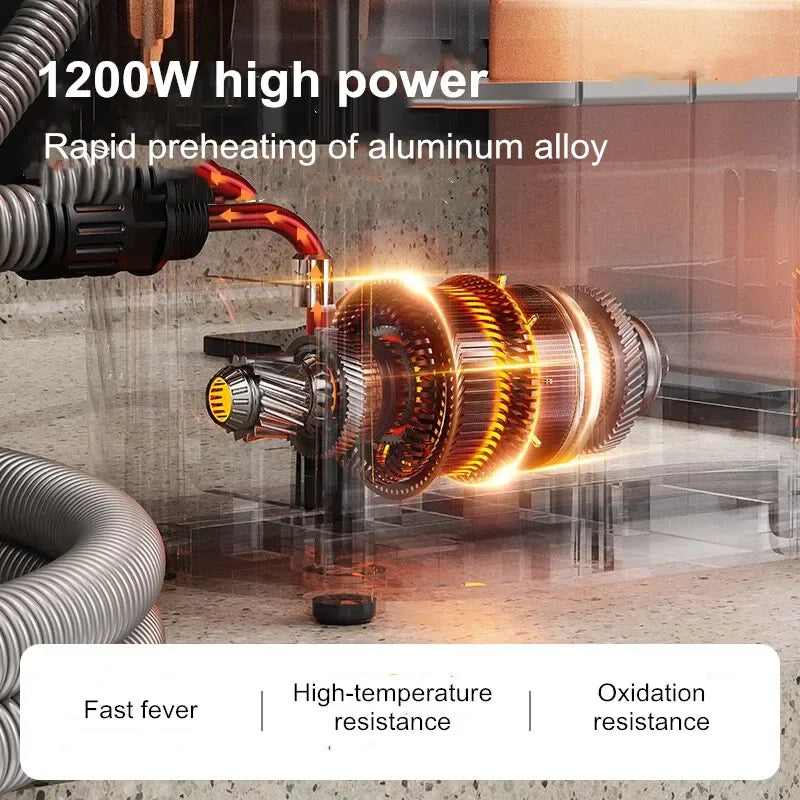 A close-up of a high power aluminum alloy tool used for rapid preheating, demonstrating high-temperature resistance.