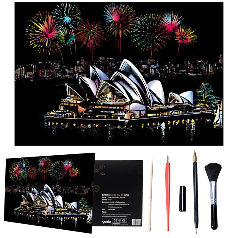 Mount Fuji Scratch Art Painting Kit