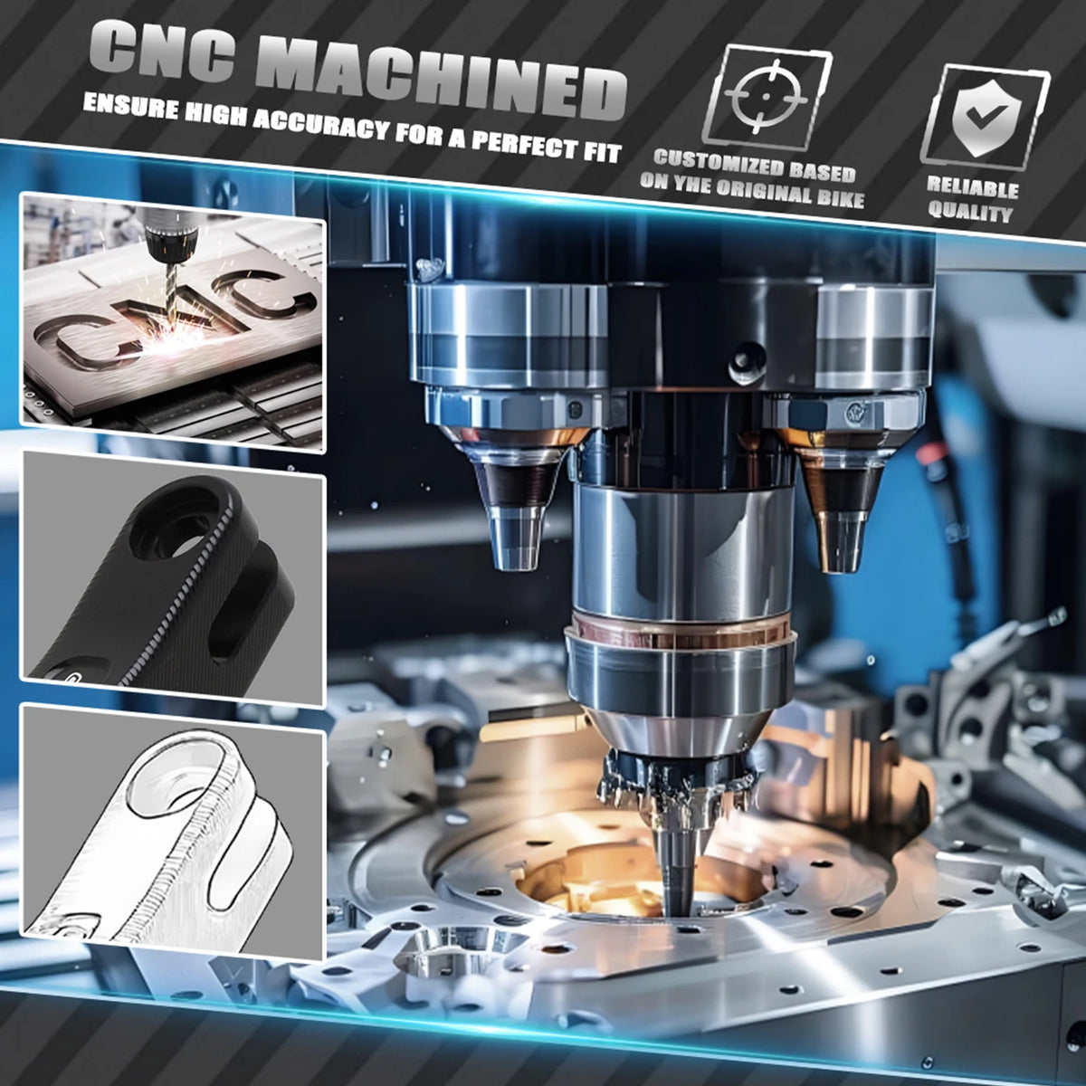 CNC machined aluminum adjustable motorcycle kickstand for Sur Ron and Segway