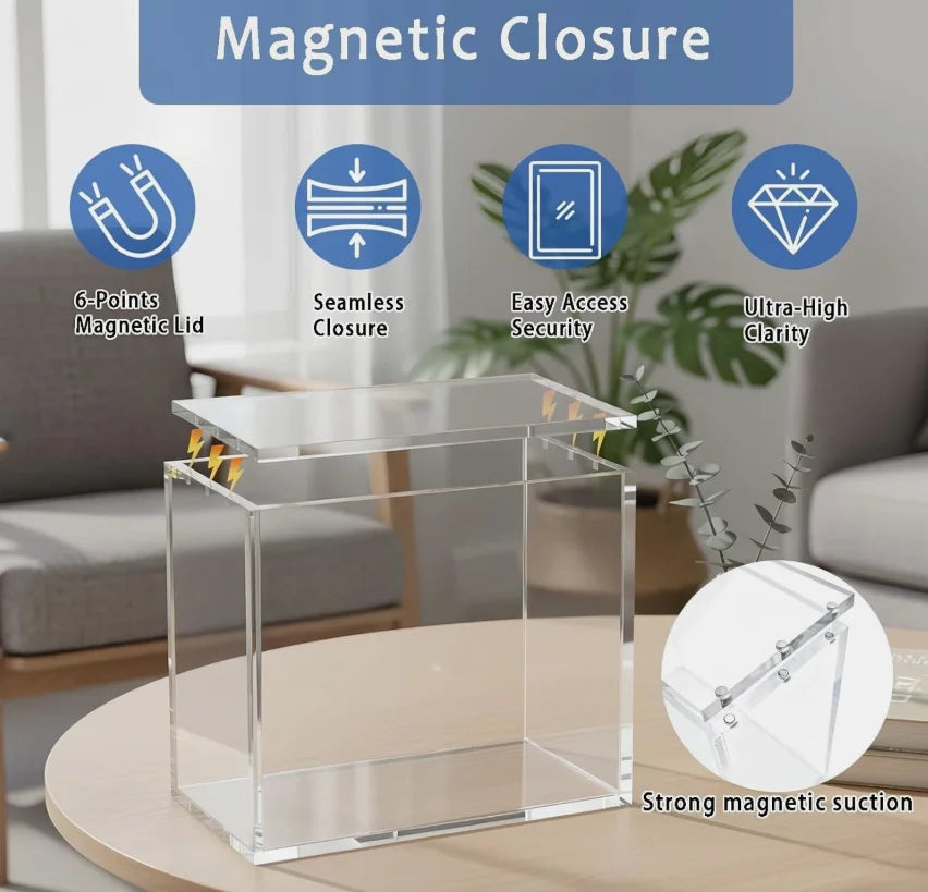 Clear Acrylic Display Case with Magnetic Lid
