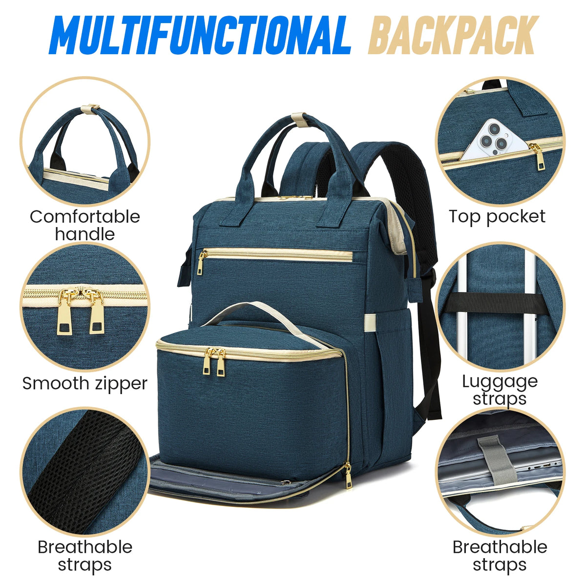 Insulated Lunch Cooler Backpack with Water-Resistant Design