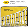 Metric Ratcheting Wrench Set with Flex-Head and Carry Bag