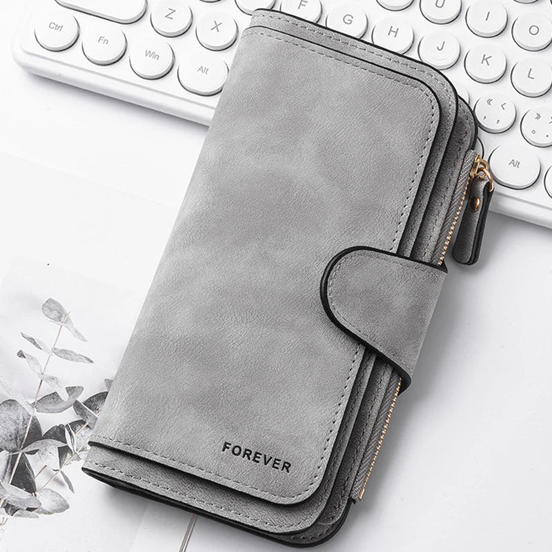 Adorable Highland Cow Long Wallet with Zipper Closure