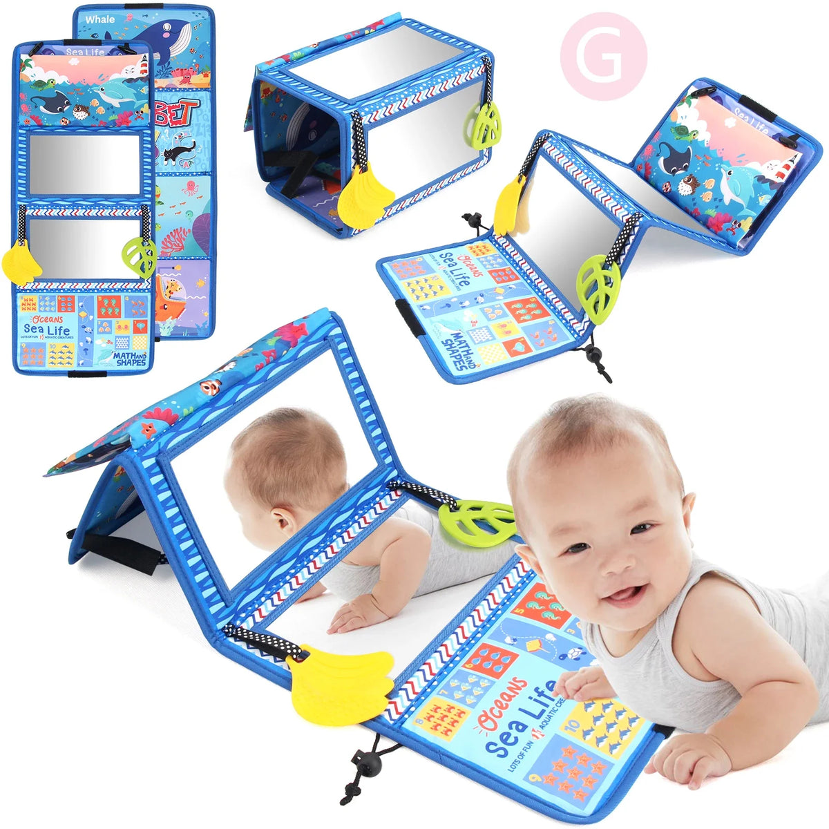 Soft Baby Cloth Book with Fun Mirror for Early Learning