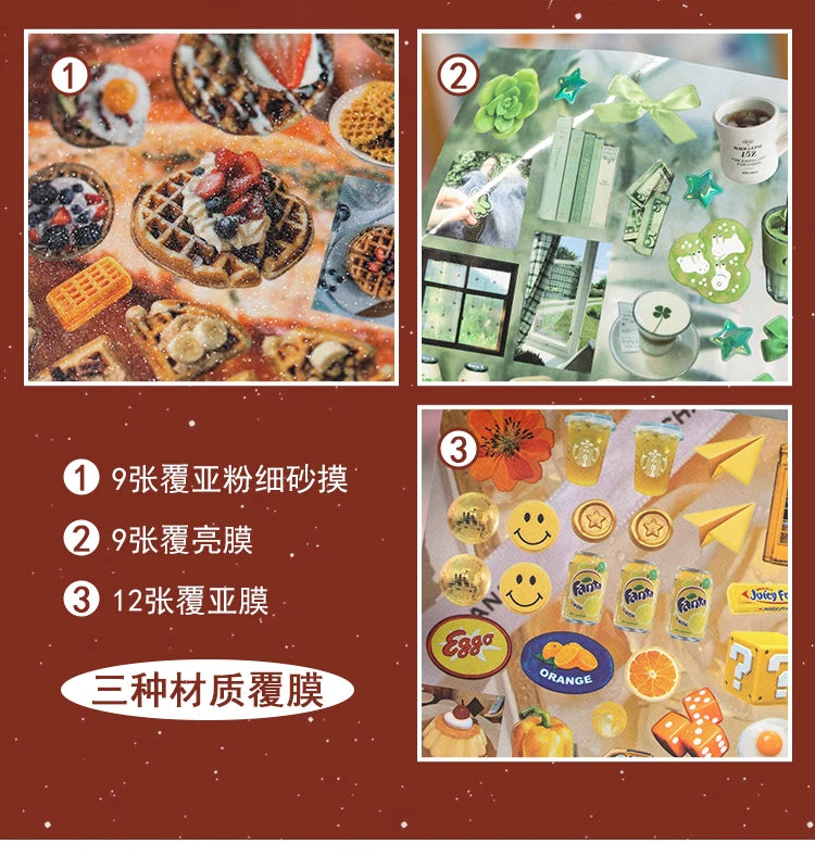 Y2K Aesthetic Sticker Book - 30 Sheets of Kawaii Japanese Stationery Decals