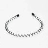 Schwarzes Metalelastband mit kleinem Metallteil für gewelltes Haar