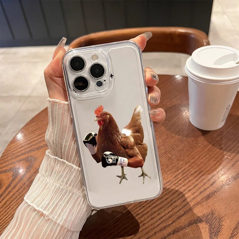 Funda de Silicona para Teléfono con Pato y Pollo